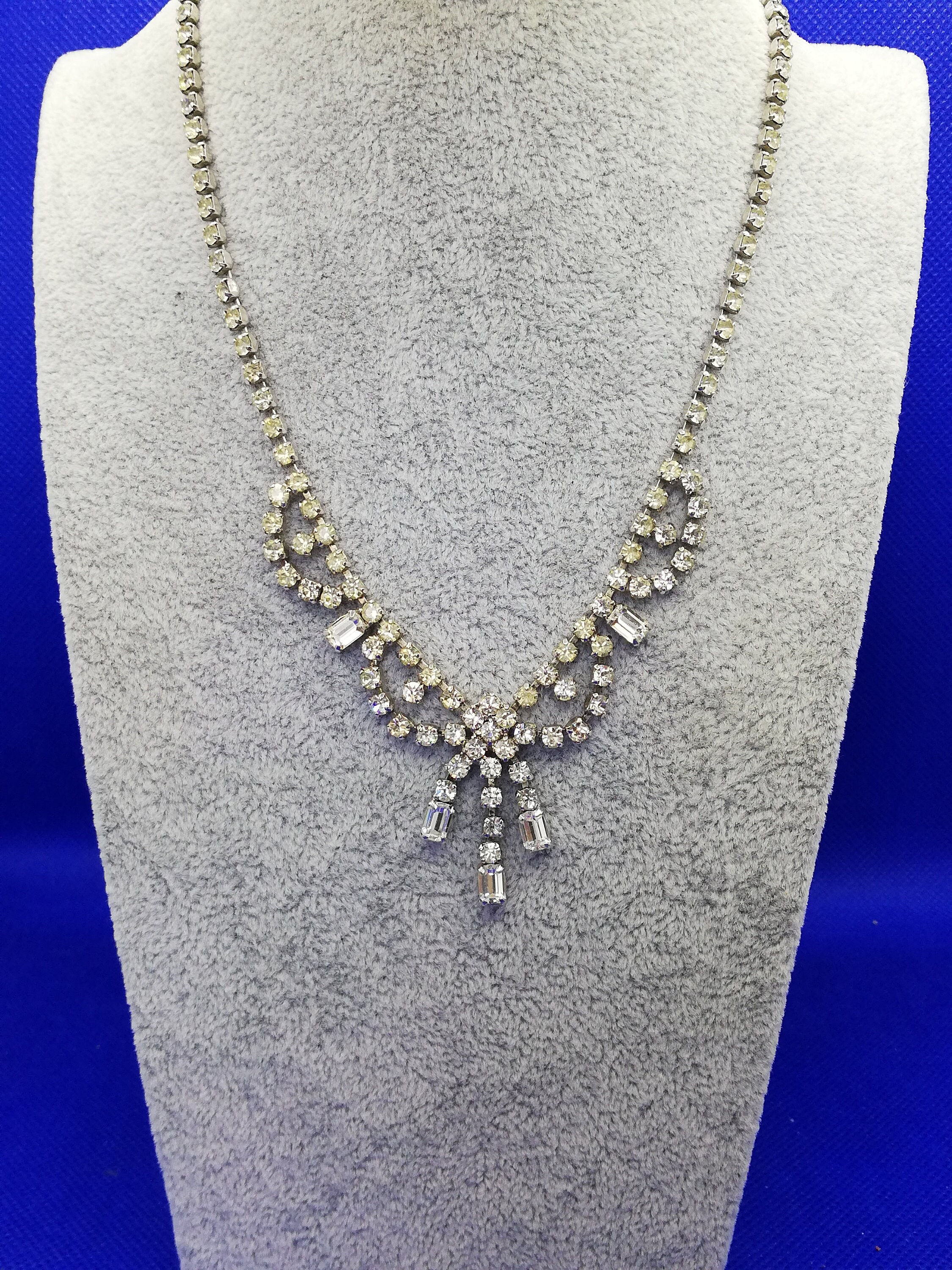 Vintage Square and Rectangular Cut Paste Necklace