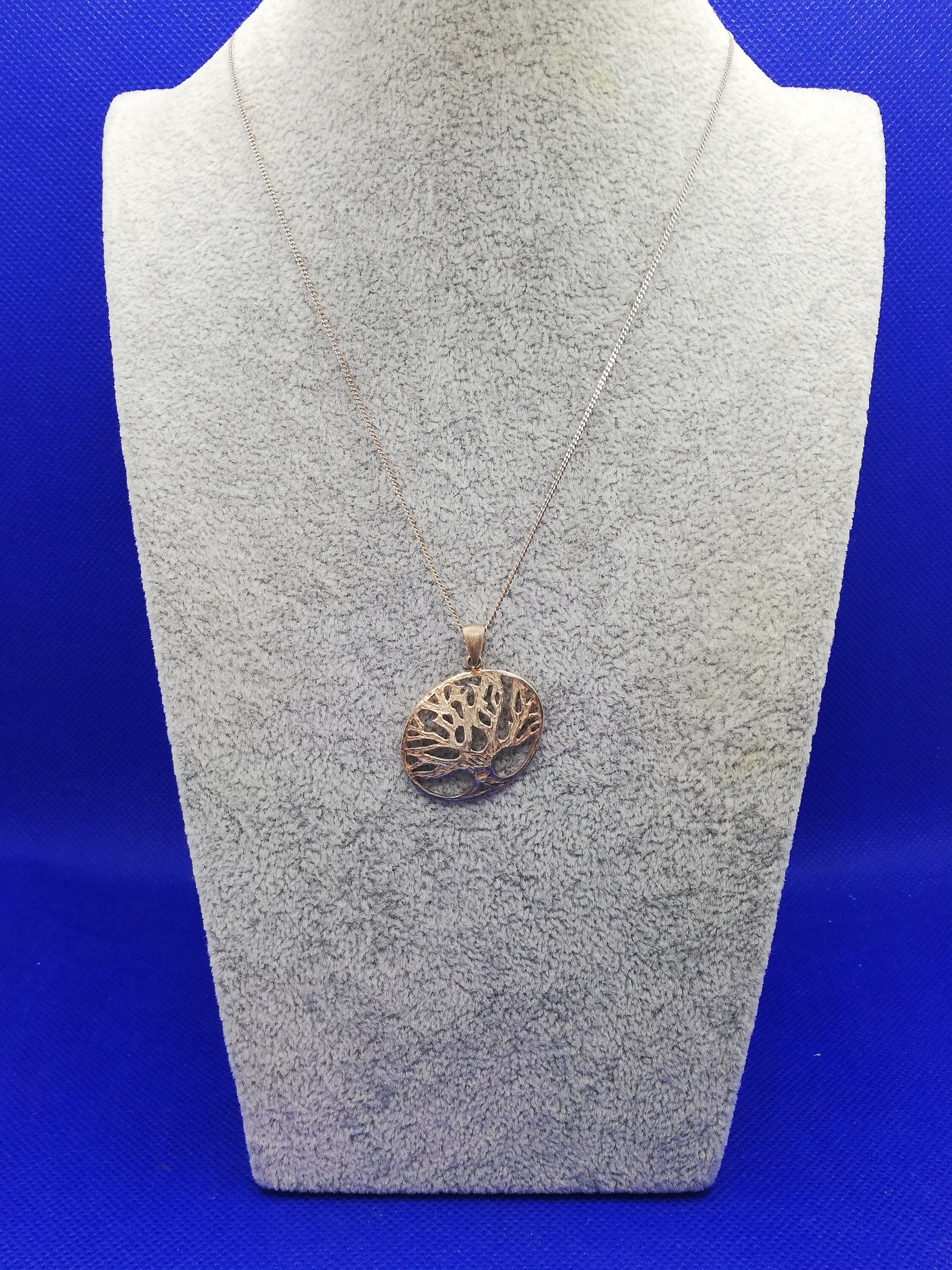 Late 20th Century 925 Silver Tree of Life Pendant and Chain