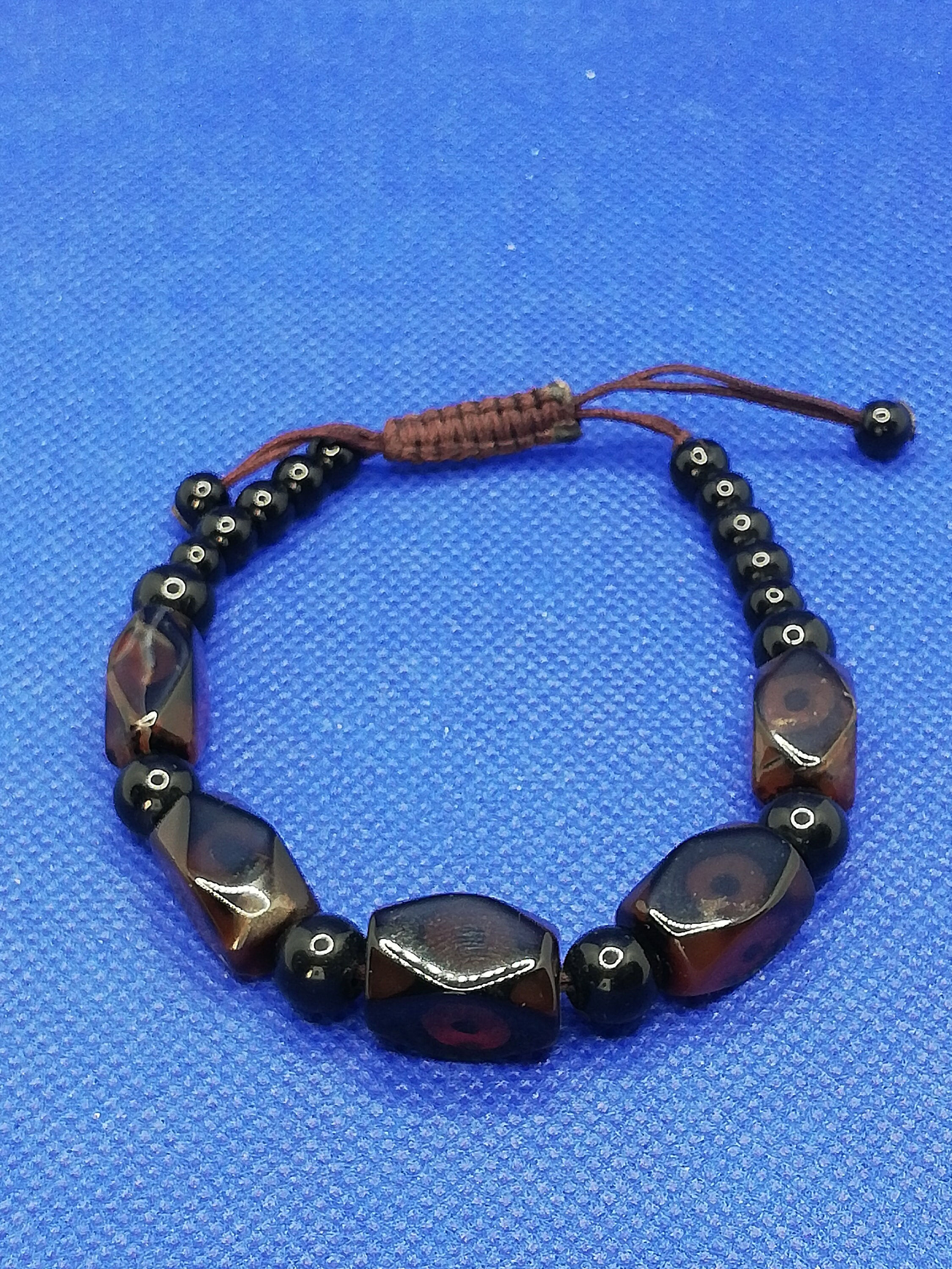 Late 20th Century Tibetan Dzi Agate Bracelet