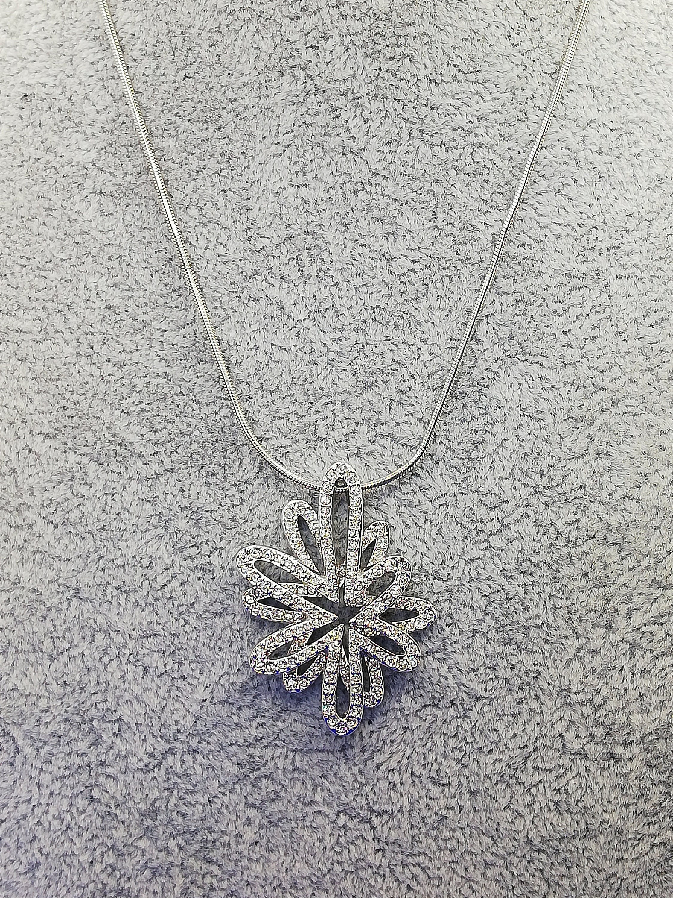 Early 21st Century Swarovski Crystal Snowflake Pendant Necklace