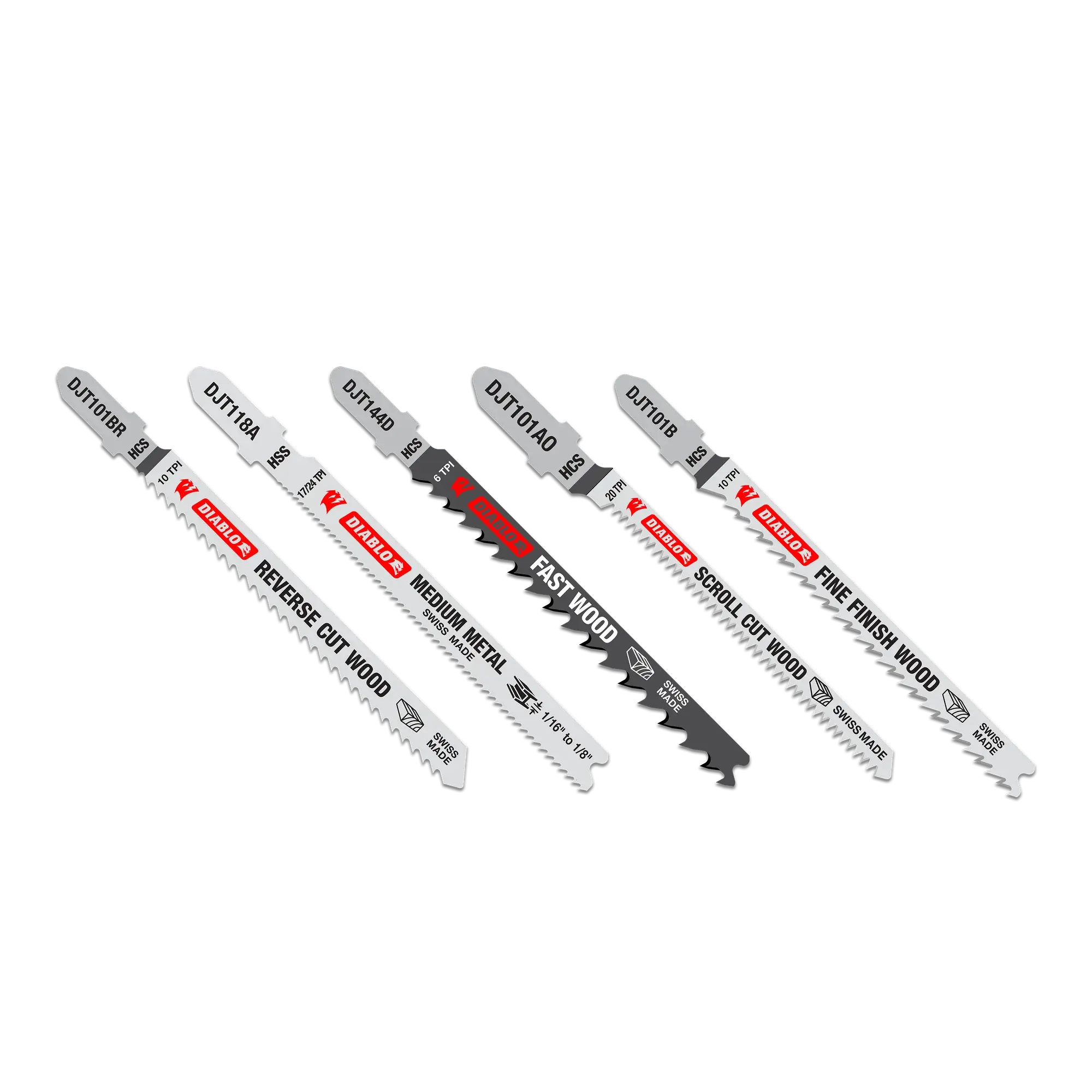 Diablo 5 Piece Jig Saw Blade Set for Wood and Metal