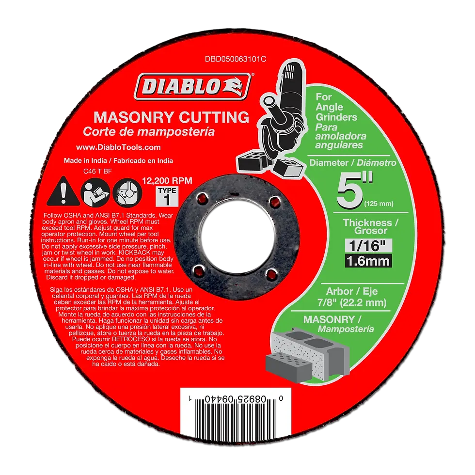 Diablo 5 inch Masonry Cut Off Disc, Type 1