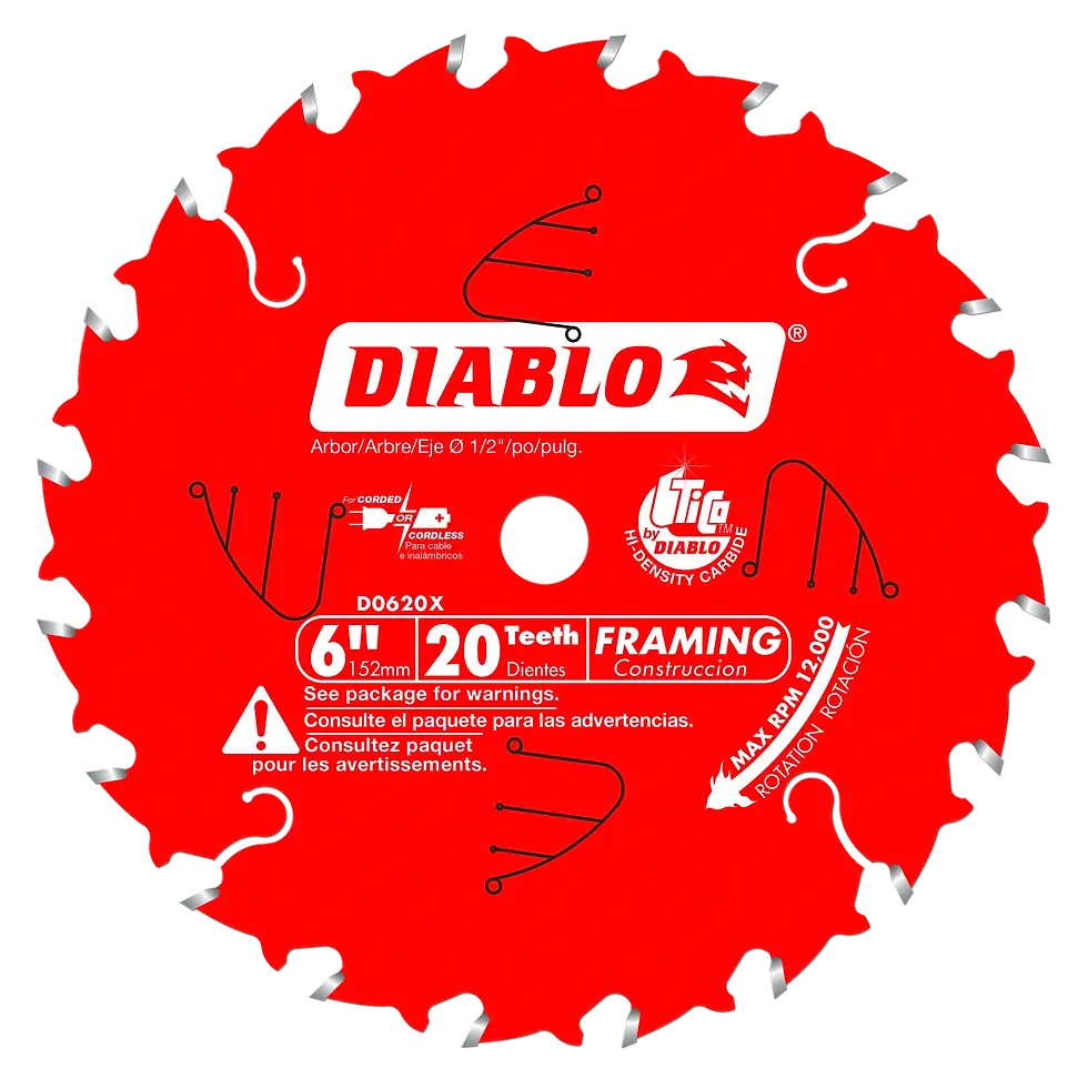 Diablo 6 inch x 20 Tooth Framing Saw Blade for Porter Cable Saw Boss