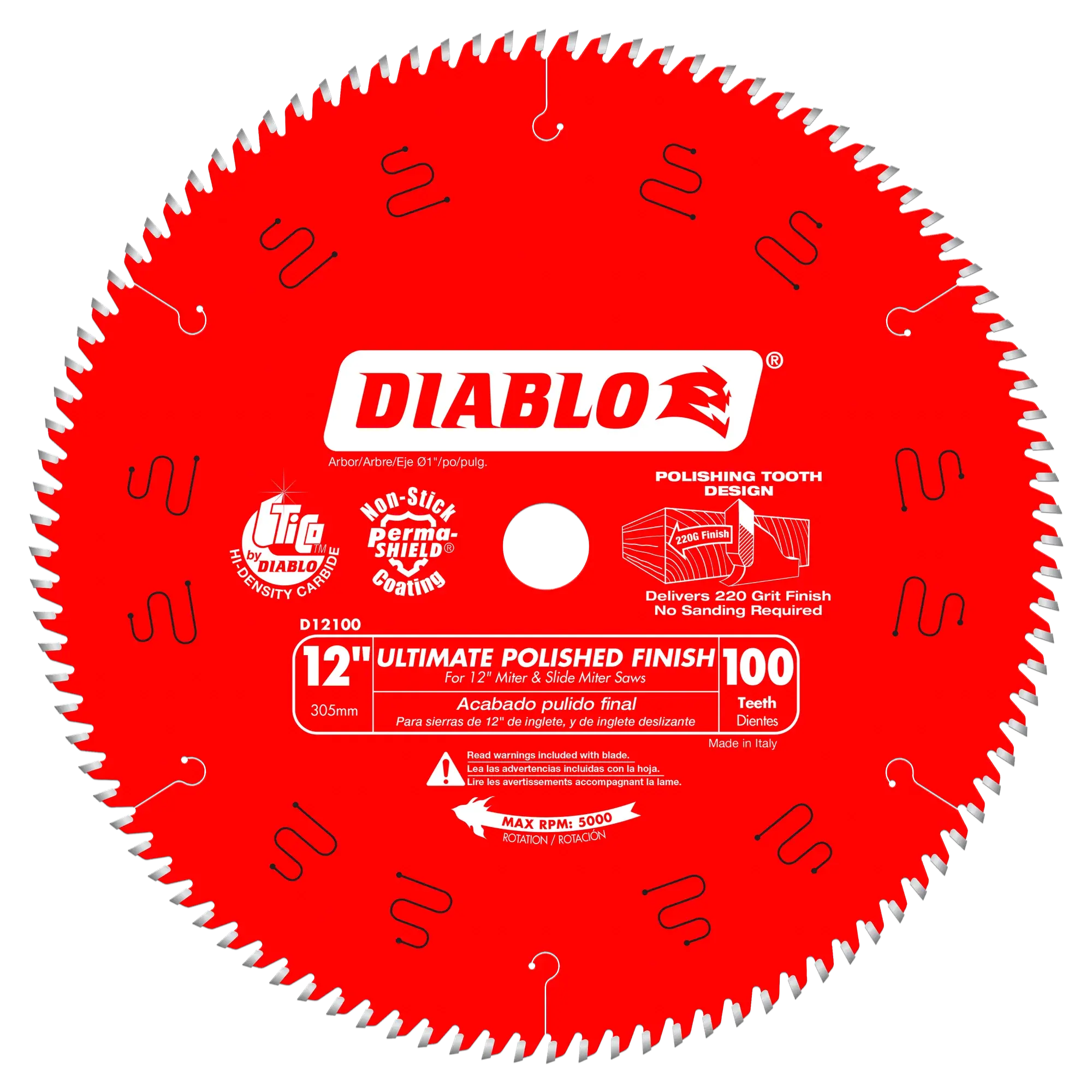 Diablo 12 inch x 100 Tooth Ultimate Polished Finish Saw Blade
