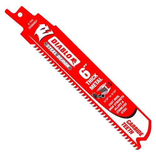 Diablo 6 inch Steel Demon Carbide Reciprocating Blades for Thick Metal Cutting