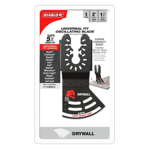 Thumbnail: Diablo 2 inch Universal Fit Bi-Metal Oscillating Blade for Drywall