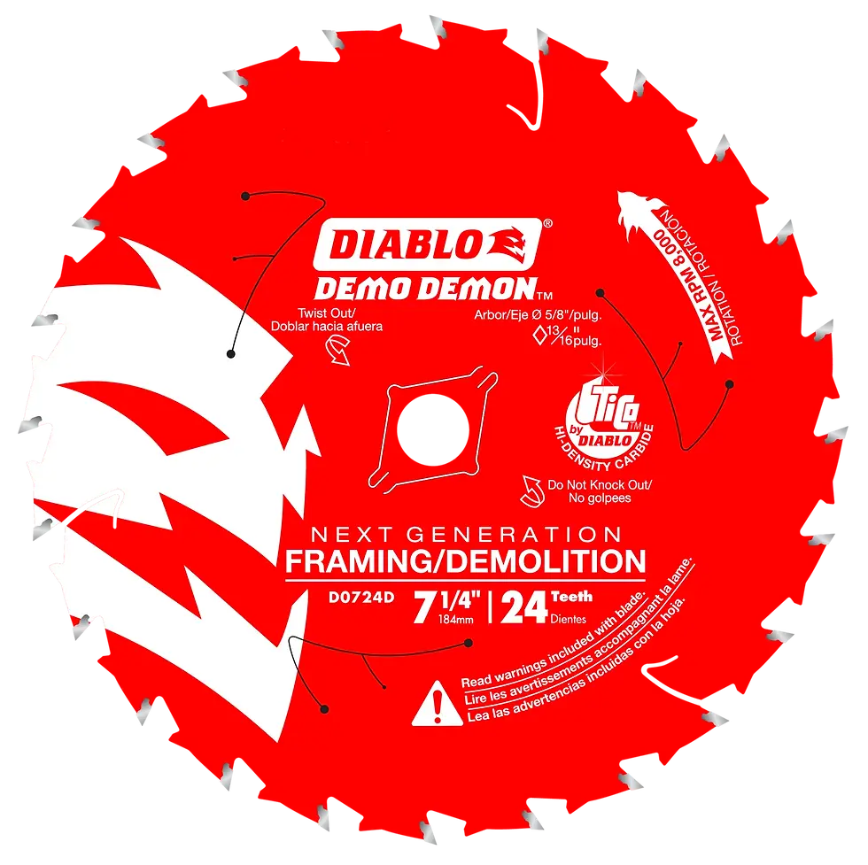 Diablo 7-1/4 inch x 24 Tooth Demo Demon Ultimate Framing/Demolition Saw Blade