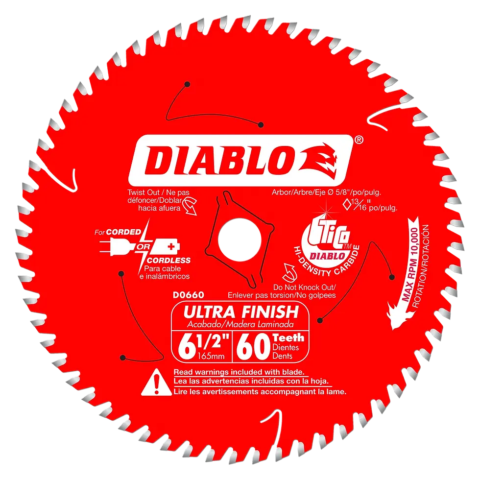 Diablo 6-1/2 inch x 60 Tooth Ultra Finish Saw Blade