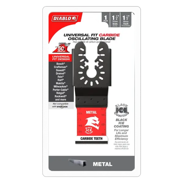 Thumbnail: Diablo 1-1/4 inch Universal Fit Carbide Oscillating Blade for Metal