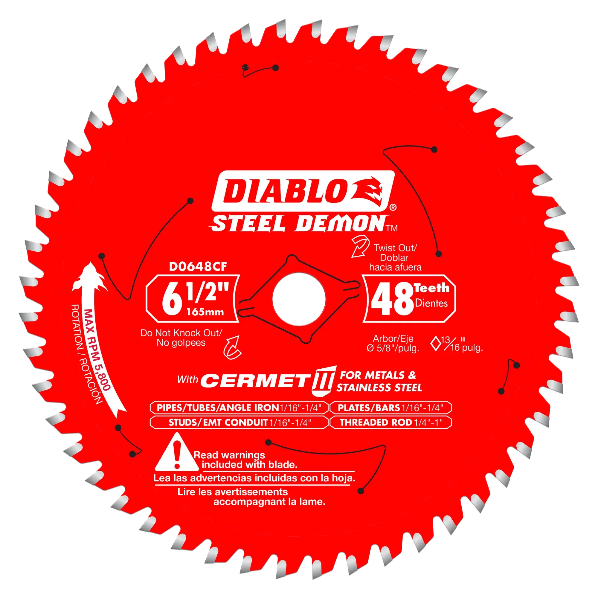 Diablo 6-1/2 inch x 48 Tooth Metal & Stainless Steel Cutting Saw Blade