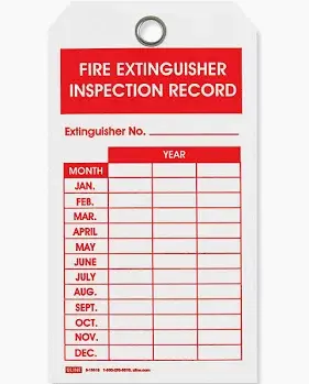 Fire Extinguisher Inspections Tags