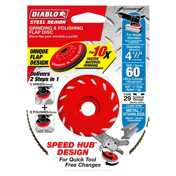 Thumbnail: Diablo 4-1/2 inch Steel Demon Flap Disc, 80 Grit - Type 29