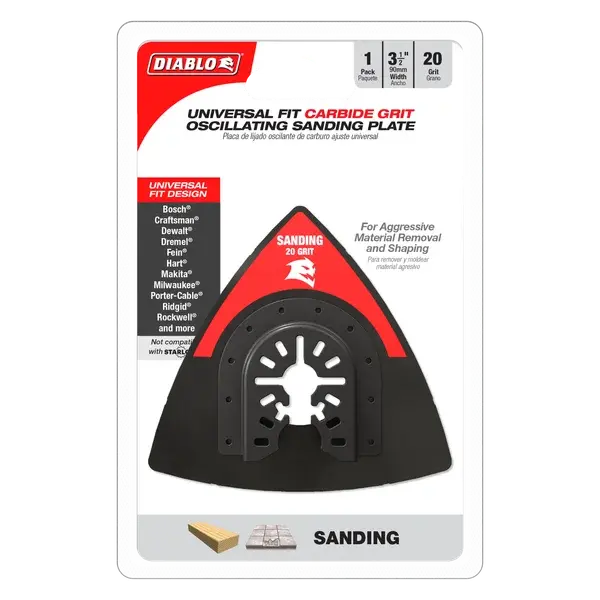Thumbnail: Diablo 3-1/2 inch 20-Grit Universal Fit Carbide Grit Oscillating Sanding Plate