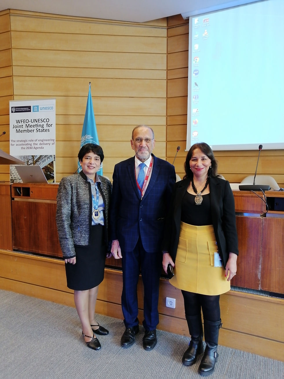 Dr Kanga of WFEO, Dr. Amal Kasry of UNESCO and RHP of IEM