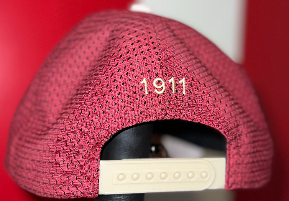 Thumbnail: Crimson hat with creme bill