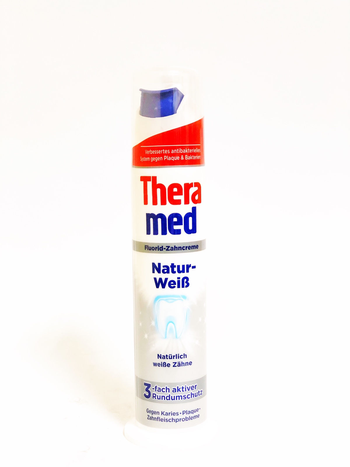 Зубная паста Theramed natur-weiss (отбеливающая) с дозатором 100 мл