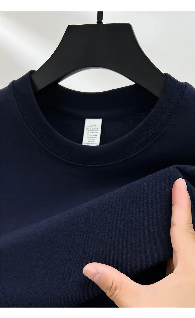Thumbnail: 100% Pure Cotton Summer High-end Brand Men's Short Sleeve Round Neck Fashionable