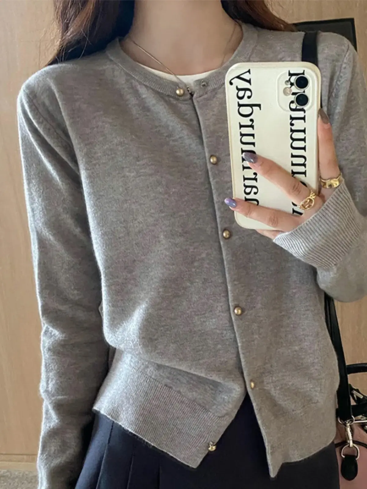 Solid Color Knitted for Women Cardigan Korean Single Breasted Long Sleeve Jumper