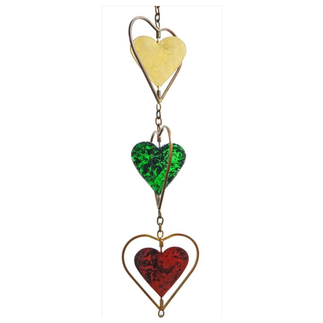 Multi-Color Hearts Rain Chain