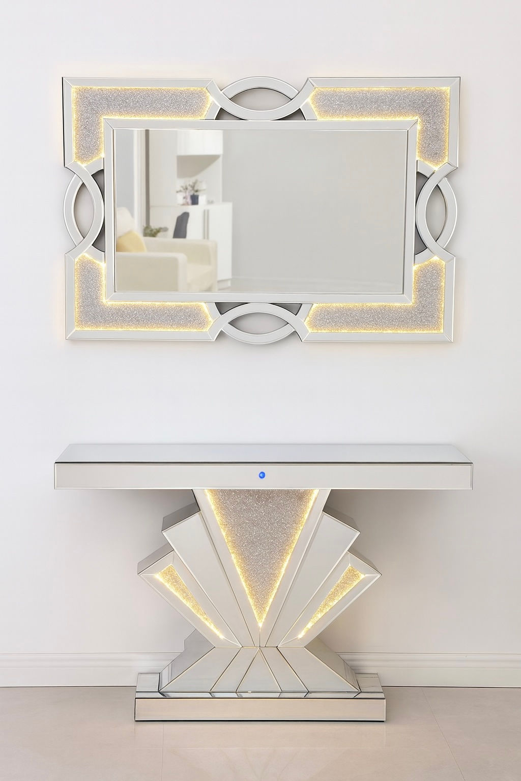 Krystal LED Console Table and Mirror Set
