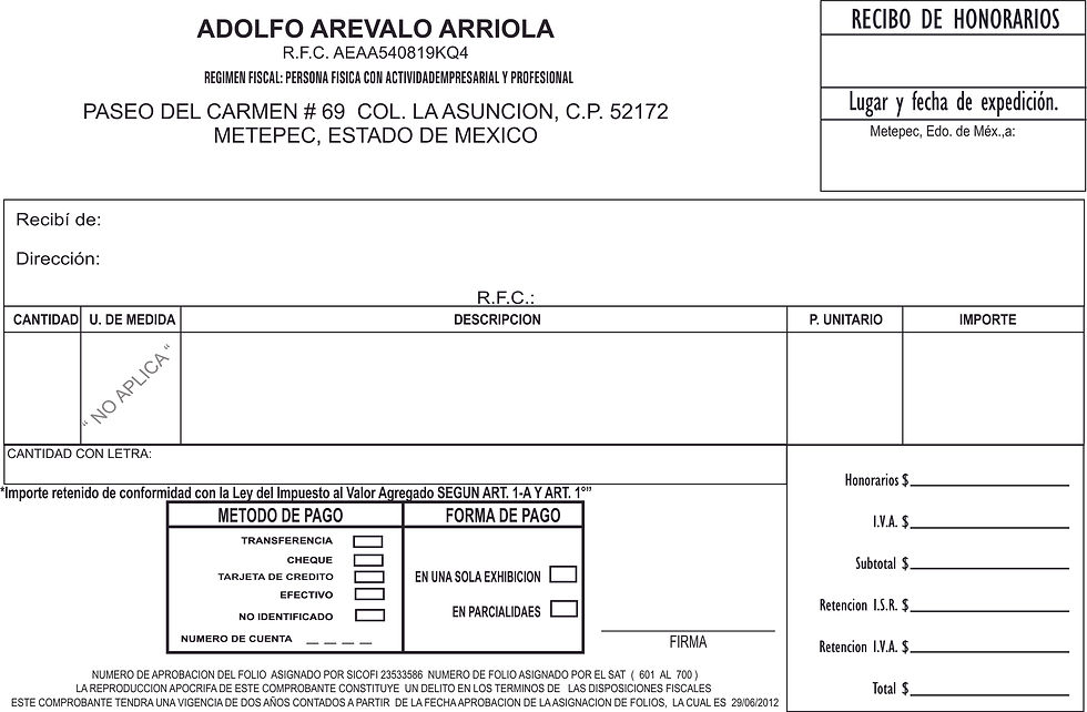 Recibo de Honorarios