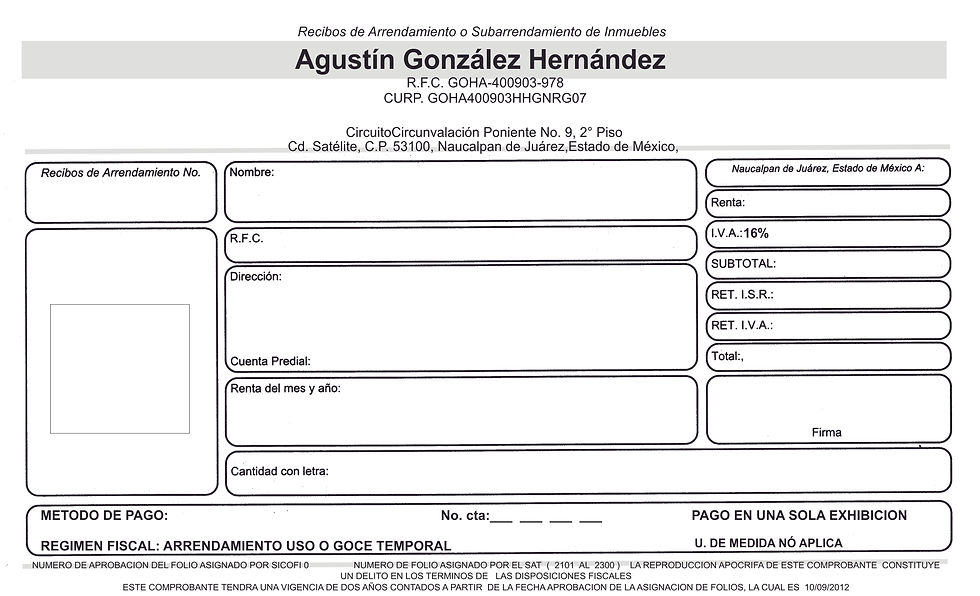 Recibo de Arrendamiento