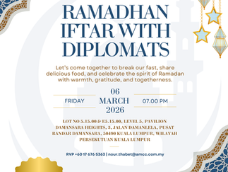 Exclusive Annual Iftar Invitation for Members and Diplomats RSVP Required