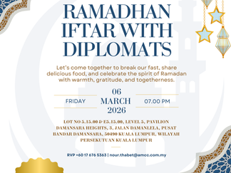Exclusive Annual Iftar Invitation for Members and Diplomats RSVP Required