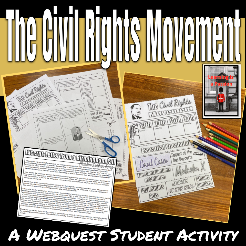 U.S. History | Civil Rights Movement | Black History | Web-quest Activity