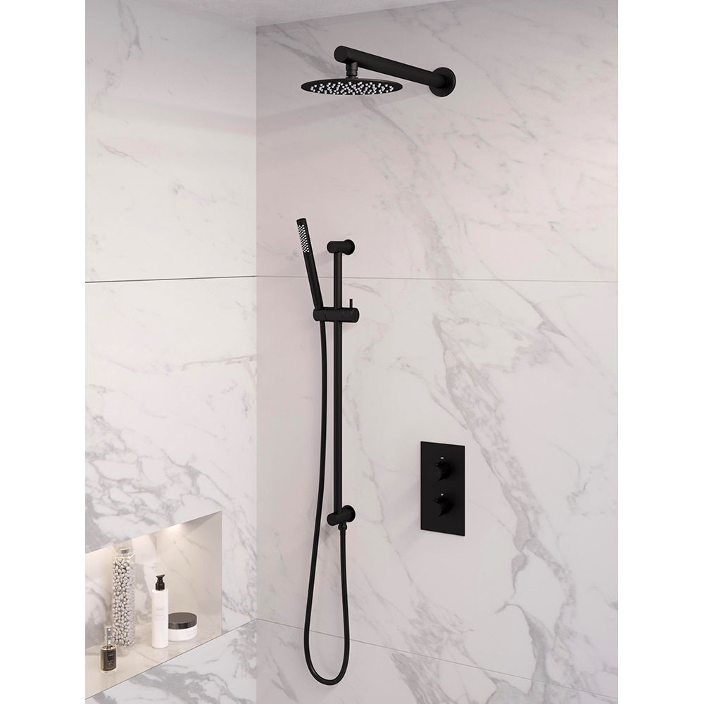 Brauer Inbouwset 37 Thermostatische Regendouche Ø200 met Black Edition