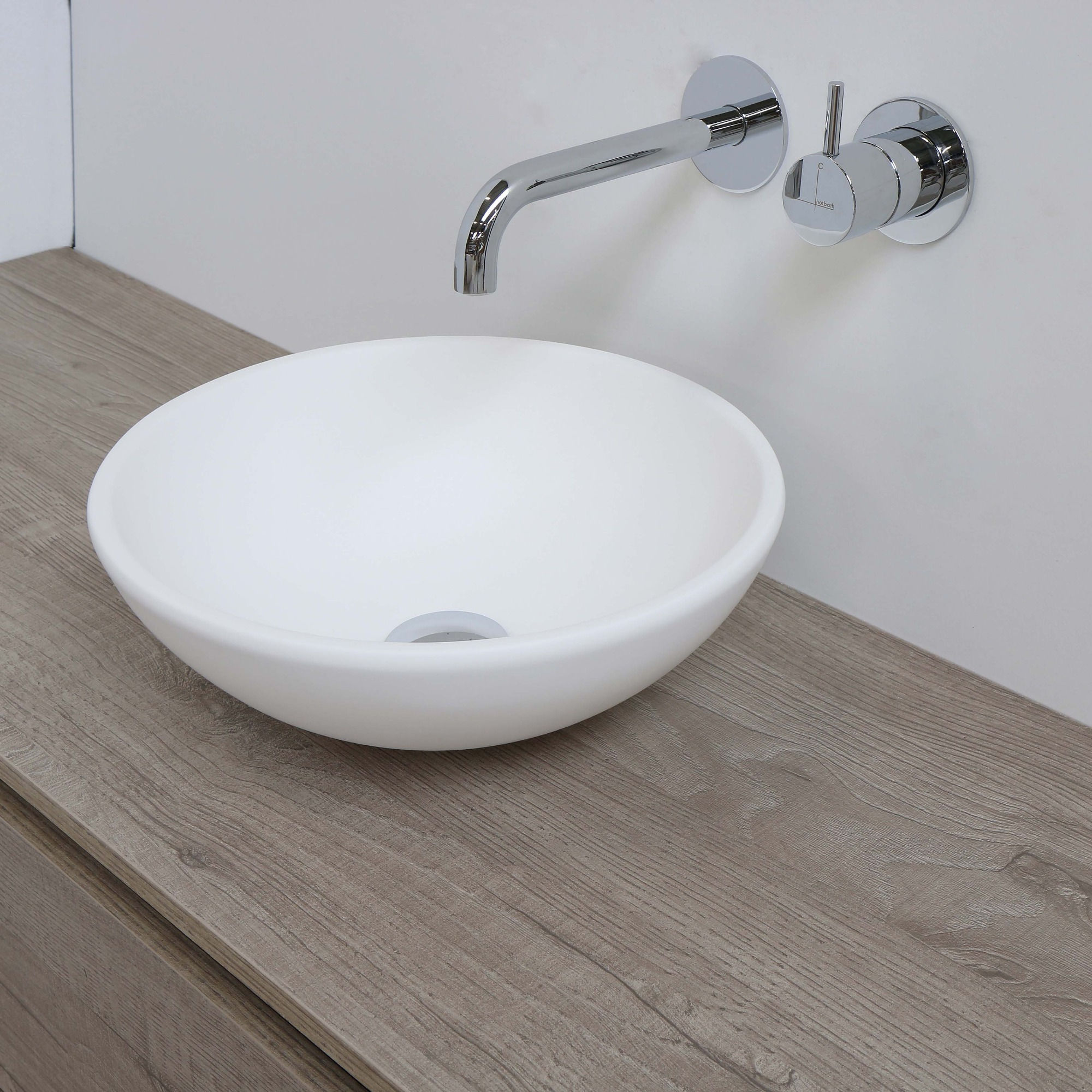 INK Jazz large Opbouw waskom Onyx Onyx/Solid surface mat wit 12x40 cm.