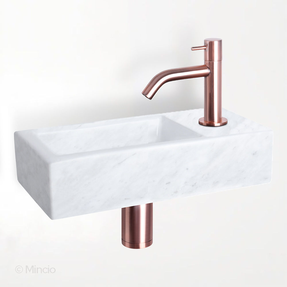 Fonteinset marmer - fonteinkraan rood koper - 37.5 x 18.5 x 9.5 cm