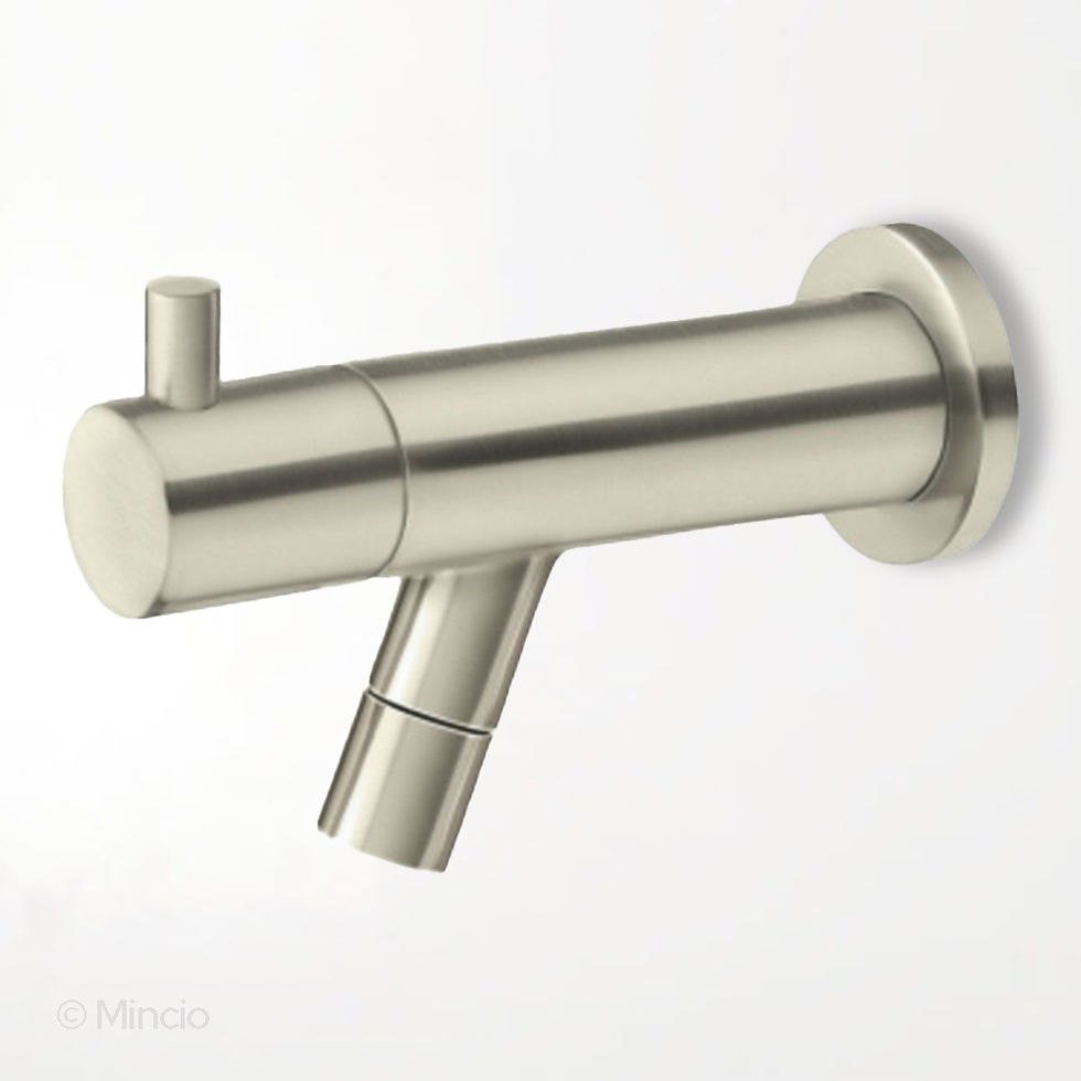 Wiesbaden Amador fonteinkraan met muurbevestiging Kiwa 1/2'' geborsteld staal