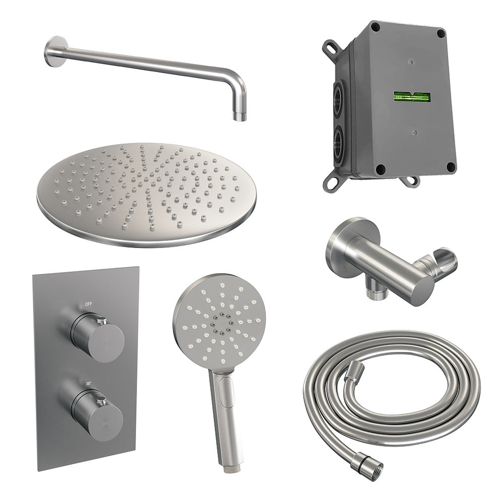 Thumbnail: Brauer Inbouwset 34 Thermostatische Regendouche Ø300 met Brushed Edition