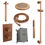 Thumbnail: Brauer Inbouwset 41 Thermostatische Regendouche Ø200 met Copper Edition