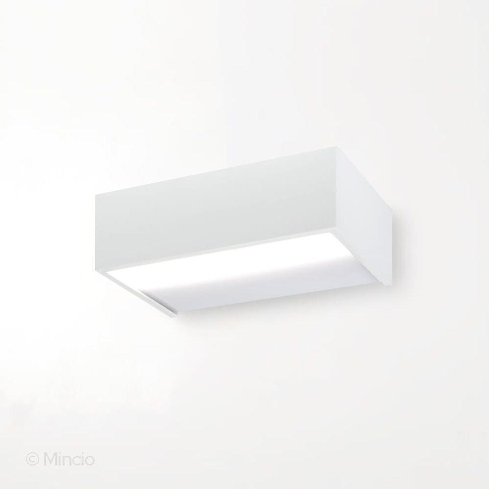 Thumbnail: Wandlamp mat wit IP44 - 2700K, 4.65 watt - 5x16x11 cm. - inclusief lamp