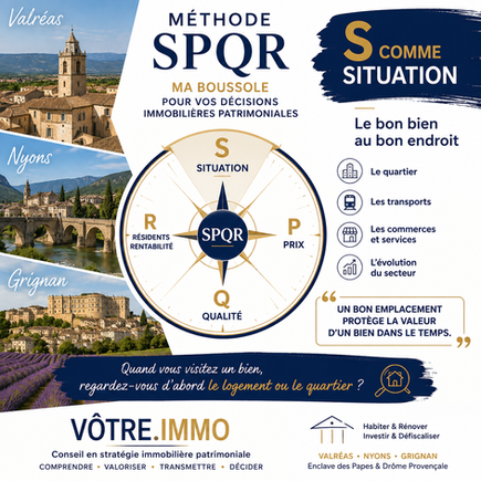 Méthode SPQR VÔTRE.IMMO – S comme Situation – immobilier à Valréas, Nyons et Grignan