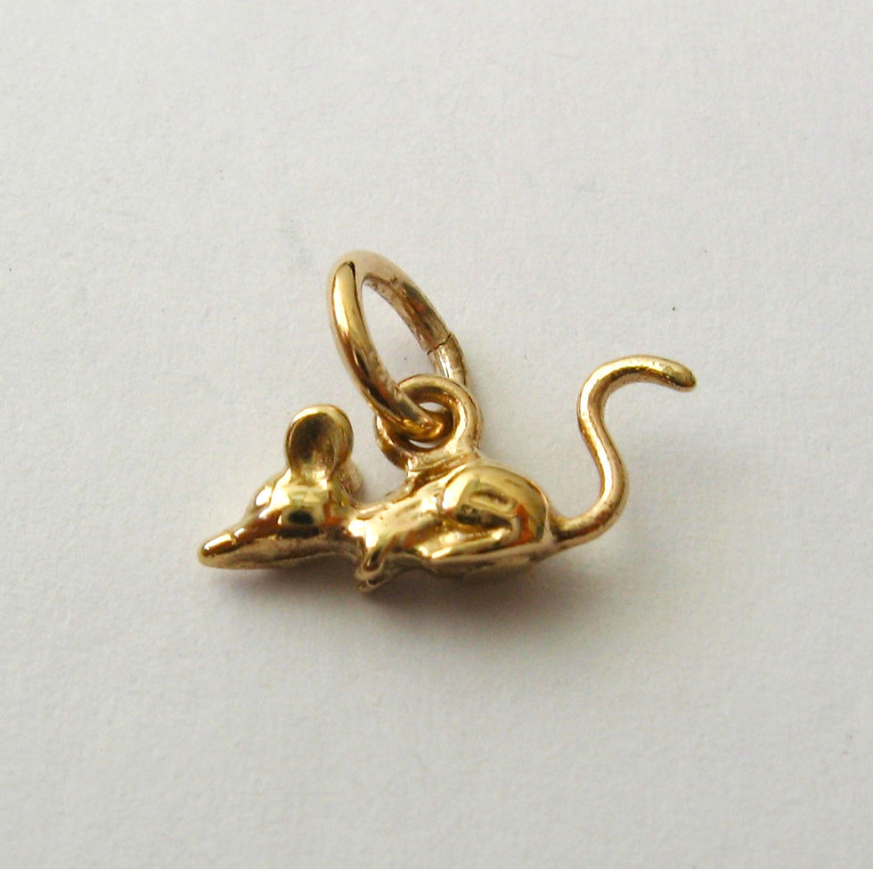 Thumbnail: GENUINE SOLID 9ct YELLOW GOLD 3D MOUSE ANIMAL DISNEY CHARM/PENDANT
