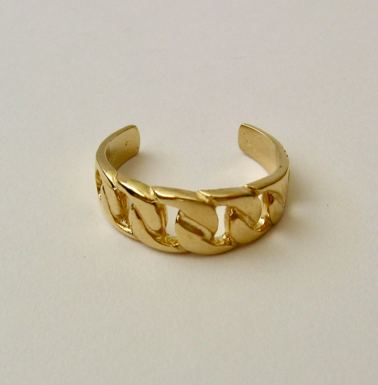 GENUINE SOLID 9K 9ct YELLOW GOLD CUBAN LINK CHAIN TOE RING