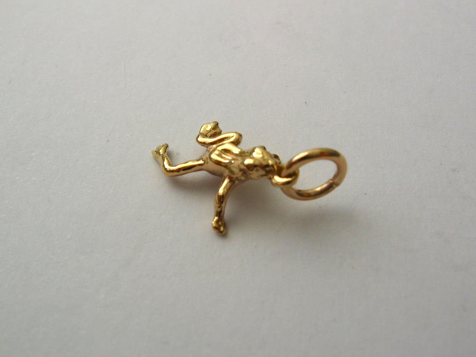 Thumbnail: GENUINE SOLID 9ct YELLOW GOLD 3D FROG ANIMAL CHARM/PENDANT