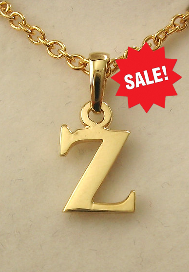 Genuine SOLID 9K 9ct YELLOW GOLD 3D Z INITIAL LETTER Pendant