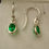 Thumbnail: 7x5mm Genuine Solid Sterling Silver Emerald May Birthstone Dangle Drop Earrings