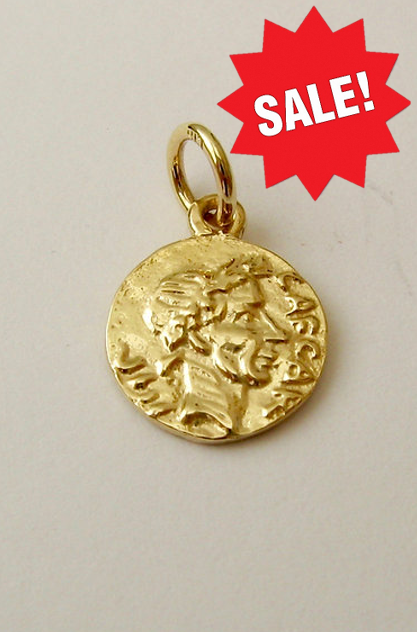 SOLID 9ct Yellow Gold 3D REPLICA ROMAN REPUBLIC COIN CHARM/PENDANT