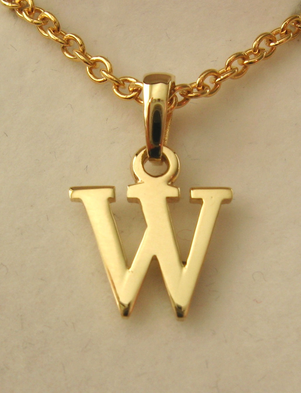 Genuine SOLID 9K 9ct YELLOW GOLD 3D Initial W Letter Pendant