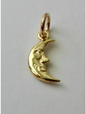 Thumbnail: GENUINE SOLID 9ct YELLOW GOLD 3D MOON CHARM/PENDANT