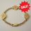 Thumbnail: Genuine SOLID 9ct YELLOW GOLD Floral Design Bracelet with Albert  Clasp