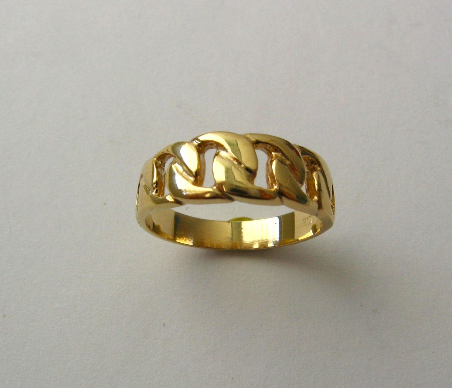 GENUINE SOLID 9K 9ct YELLOW GOLD CUBAN LINK CHAIN PINKY RING CHILD RING