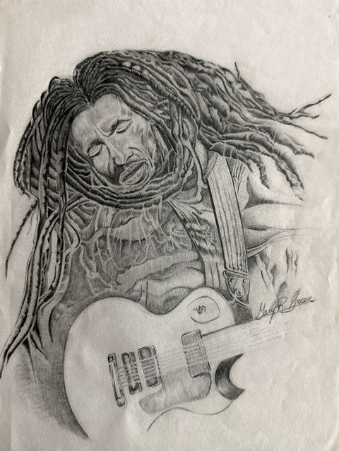 Bob Marley with a Guitar 