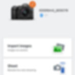 Screenshot of Camera Connect app showing option to import images