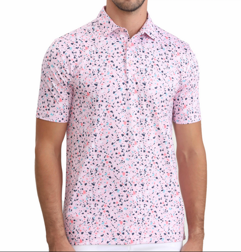 2024 Modern Fit Dry Fit Golf Polo Shirt (Pink) | Libra Golf